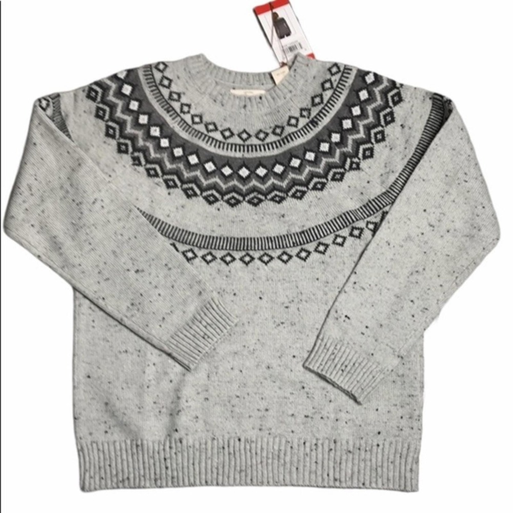 Weatherproof Womens Fair Isle Sweater heather‎ gray